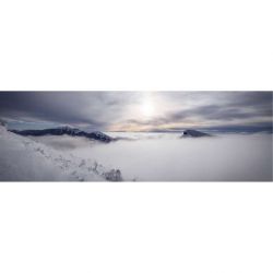 Foto panorámica de la montaña: vista de los Trois Becs