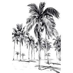 Tableau jungle noir et blanc ambiance graphique - Scenolia