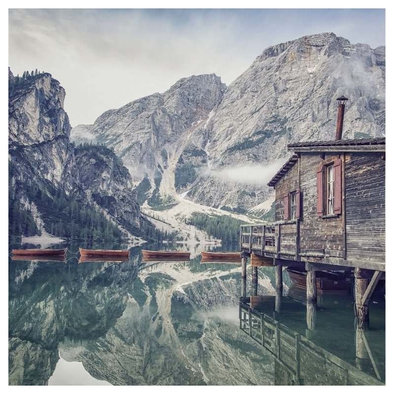 Lienzo impreso LAGO DE BRAIES - Lienzo montana