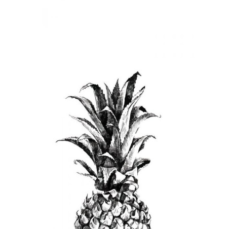 Affiche design ananas noir et blanc