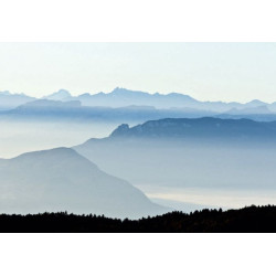 Poster sommets de montagnes dans la brume