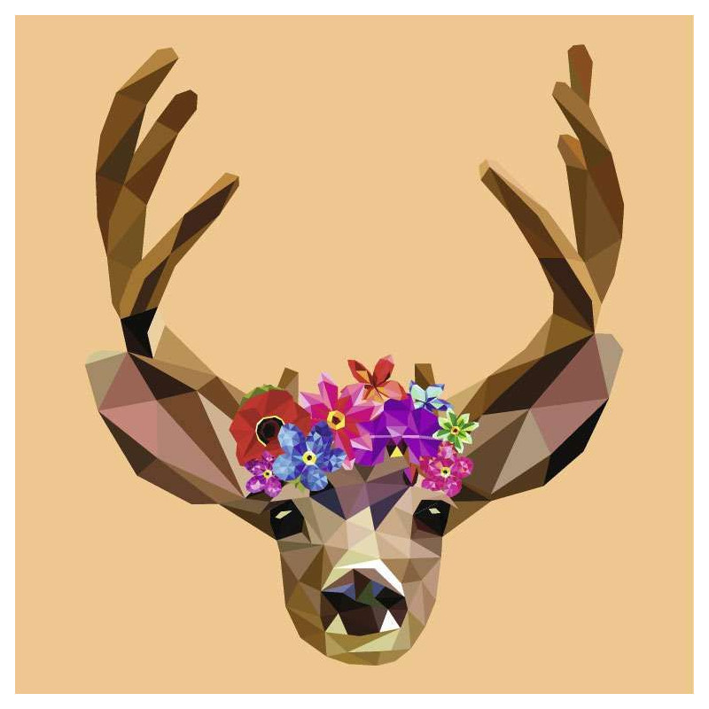 DEER AND FLOWERS poster - Animal poster