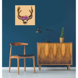 DEER AND FLOWERS poster