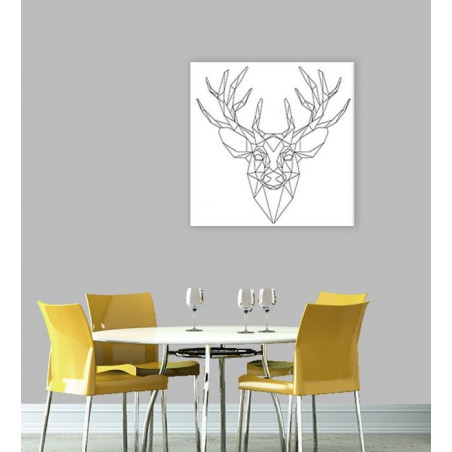 Wired deer illustration poster