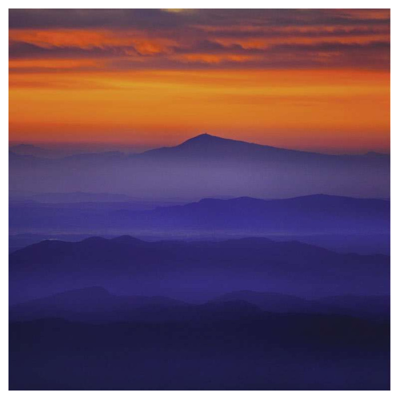 Poster LEVER DE SOLEIL SUR LES CEVENNES - Poster bleu