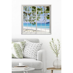 Trompe l'oeil warm sandy beach poster