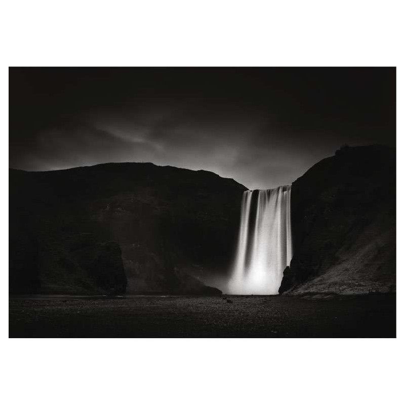 Póster SKODAFOSS DE NOCHE - Poster en blanco y negro