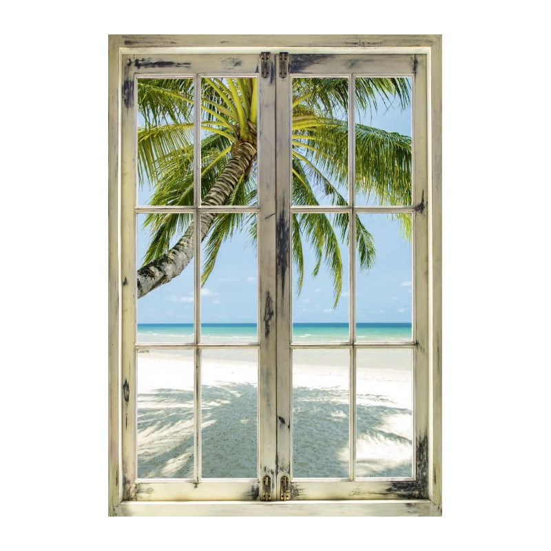 Poster UN REGARD SUR LES COCOTIERS - Poster trompe l oeil