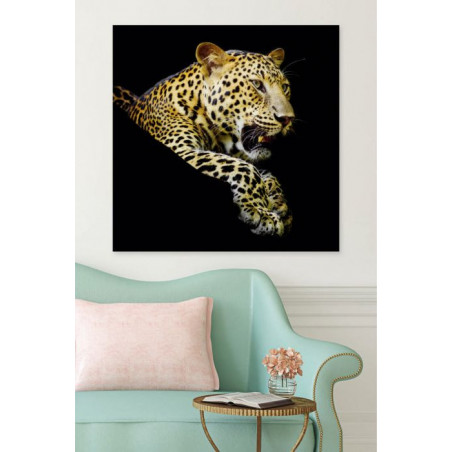 Tableau salon léopard en photo