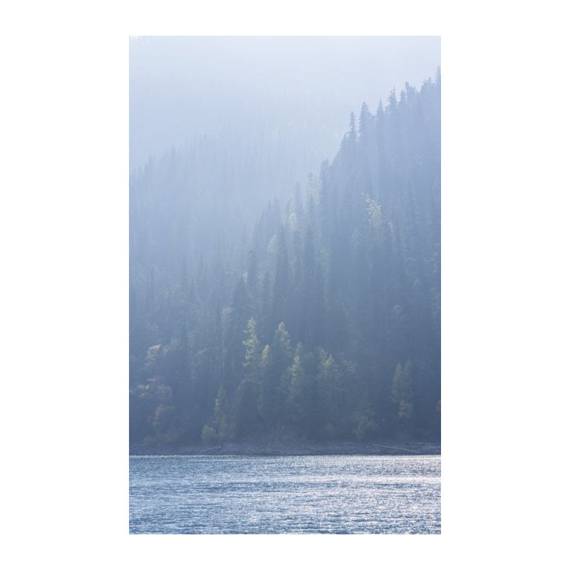 LAKE IN FOG wall hanging - Nature wall hanging