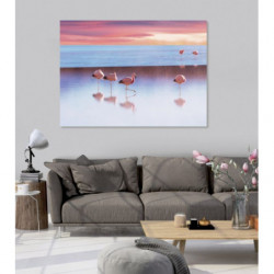 LAKE WITH THE PINK FLAMINGOS Canvas print