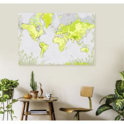 Poster carte du monde verte IMAGINA