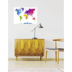 Poster carte du monde POP WORLD