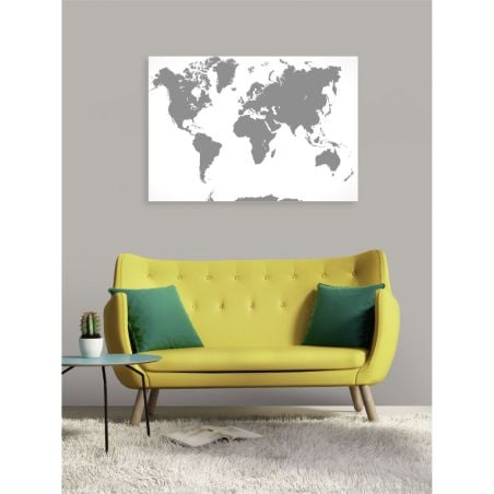Poster carte du monde gris