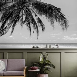 Poster PLAGE PARADIS NOIR ET BLANC