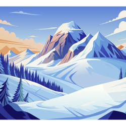 Mountain range tapestry in illustration