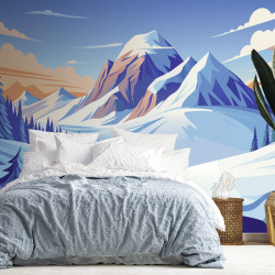 Mountain range tapestry in illustration