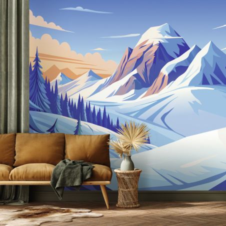 Poster chaîne de montagnes en illustration