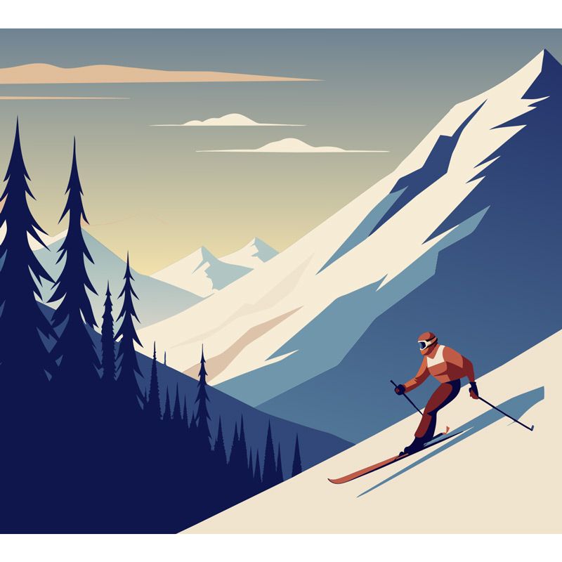 SNOWY SLOPES poster - Mountain poster