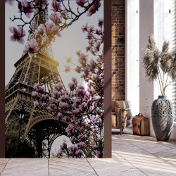 Wall hanging Paris and blossoming nature