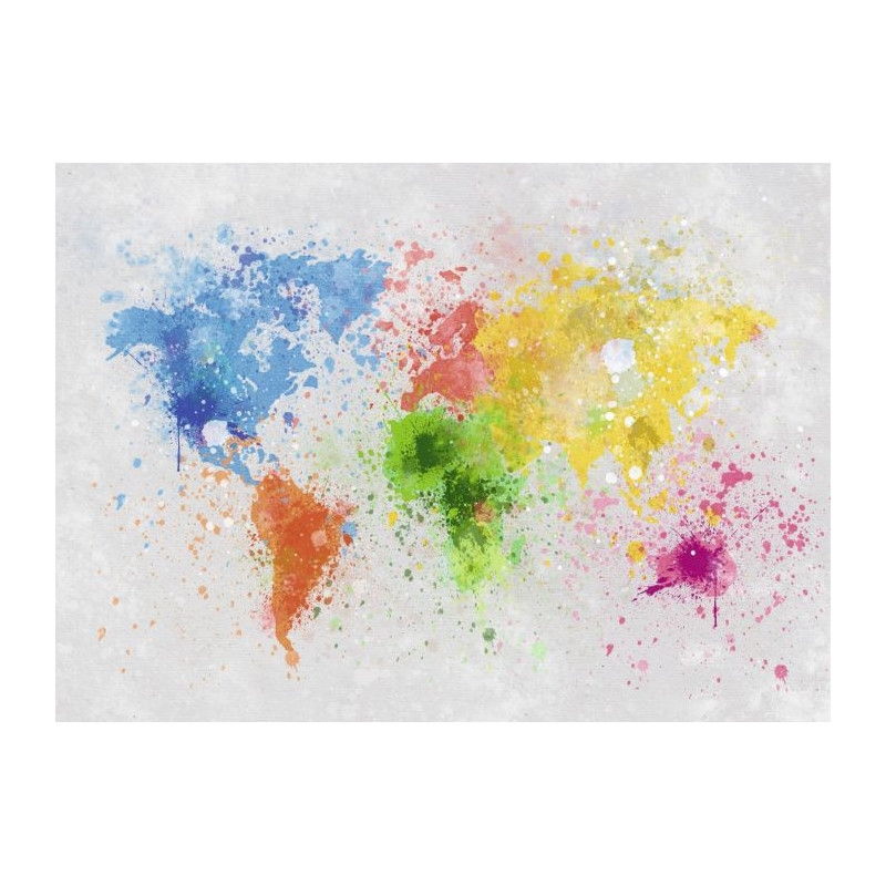 Tableau carte du monde une explosion de couleurs Couleur