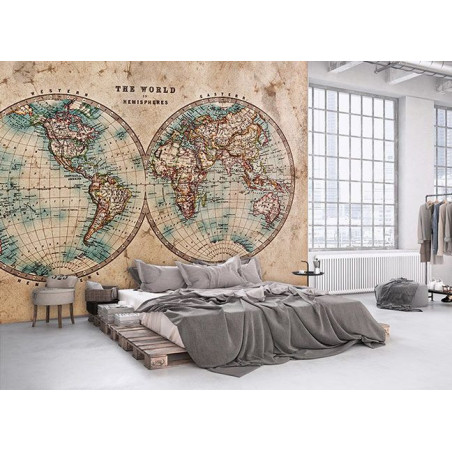 Poster panoramique THE WORLD IN HEMISPHERES