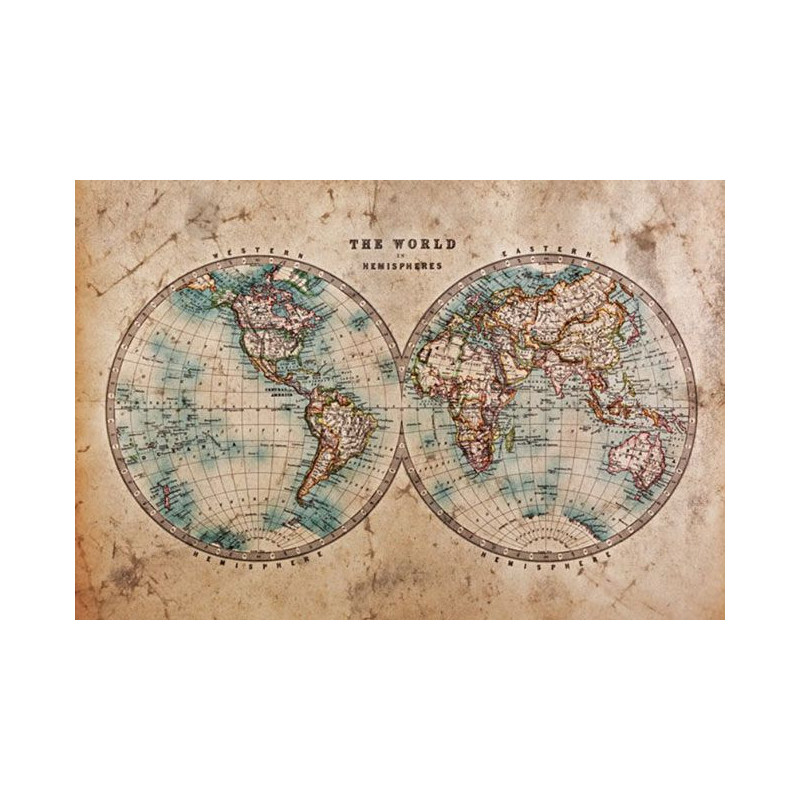 Papier peint carte du monde vintage Encyclopédie