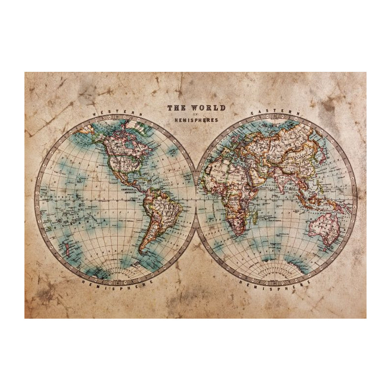 Tableau sur toile The World's Map in Watercolor - Cartes du monde - Tableaux