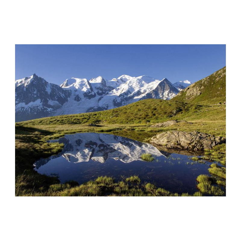 Tableau grand format montagne enneigée : photo d'artiste