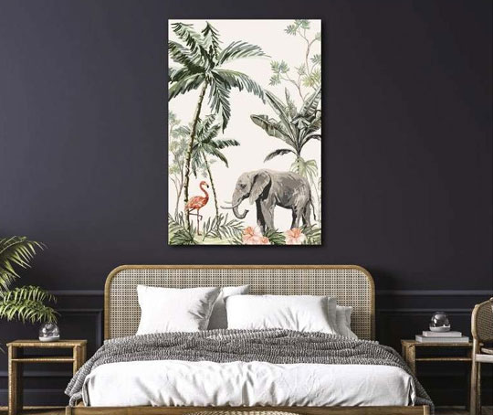 Poster jungle en tête de lit