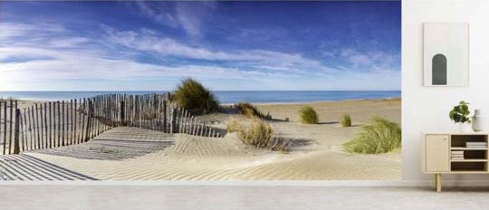 Poster paysage mer et dune de sable en photo