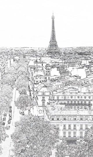 Papier peint Paris noir et blanc