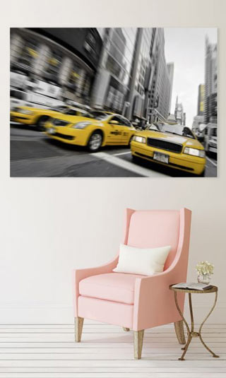 Lienzo amarillo para taxis en Nueva York